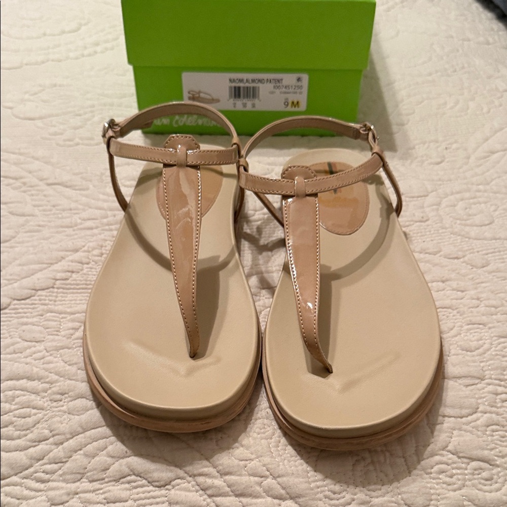 Sam Edelman Naomi Almond Patent T-Strap Sandals
Like New